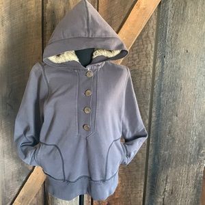 American Eagle Women’s Faux Fur Distressed Hoodie